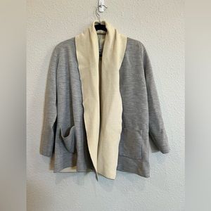 Babaton by Aritzia Grey Wool Blend Shawl Collar Open Cardigan Size Medium